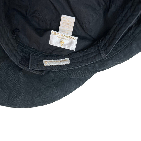 Helen Kaminski Australia Boonie‎ Bucket Hat Men Wide Brim Drawstring Black OSFA - Picture 6 of 6